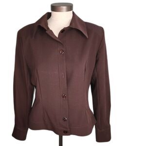 Vintage Sea Suns Brown Button Up Jacket Blazer Size M